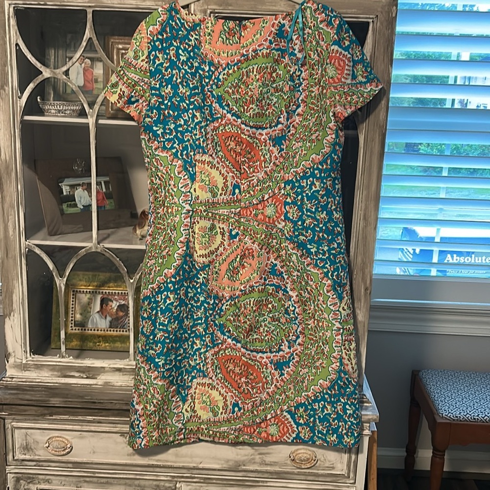 Colorful Patterned Dress by Talbots, Size 8